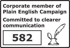 Plain English corporate membership logo